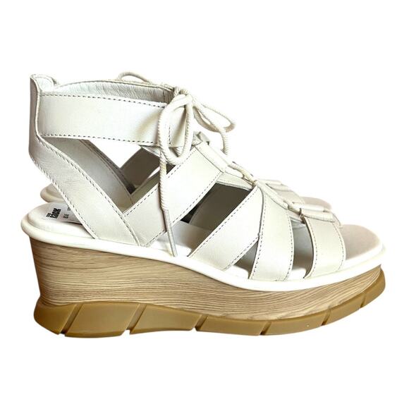 Sorel Joanie III Lace Up Platform Wedge Leather Sandals Size 8 - Picture 3 of 12